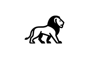 Lion Stand Outline Logo, a Branding & Logo Template by Vectorium Studio