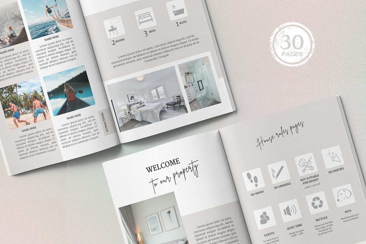 Airbnb Welcome book Template + Signs, a Magazine Template by MediaKitTemplates (Photo 4 of 12)
