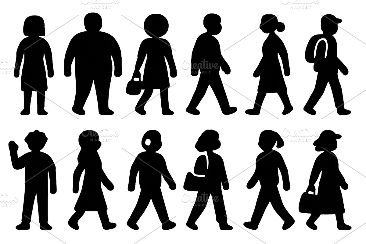 Silhouette figures walking in, a Person Illustration by ZinetroN