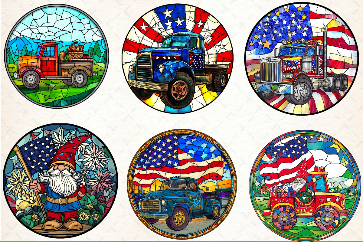 4th of July Truck Clipart, a Seasonal Illustration by Rose Art (Photo 4 of 4)