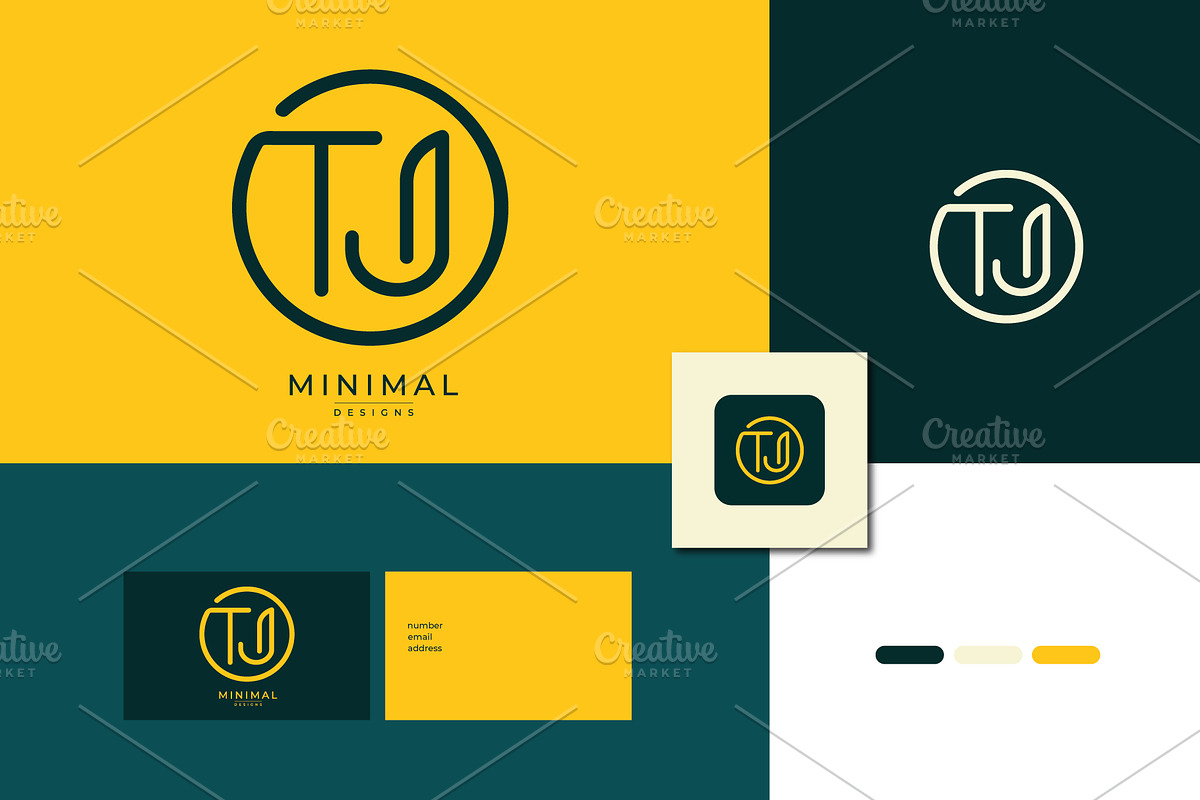 Monogram icon logo TJ, a Branding & Logo Template by idesign_4u