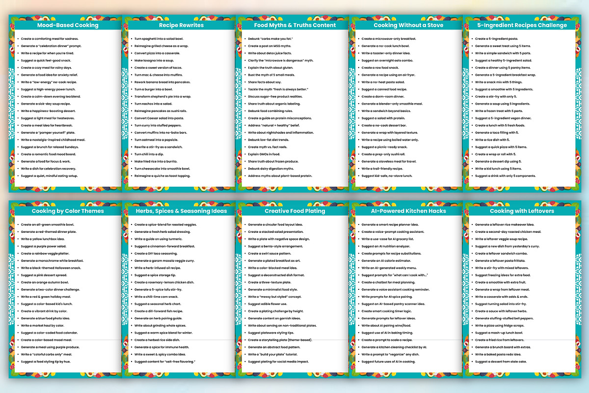 AI Recipe Creator 1000+ Prompts | Creative Market