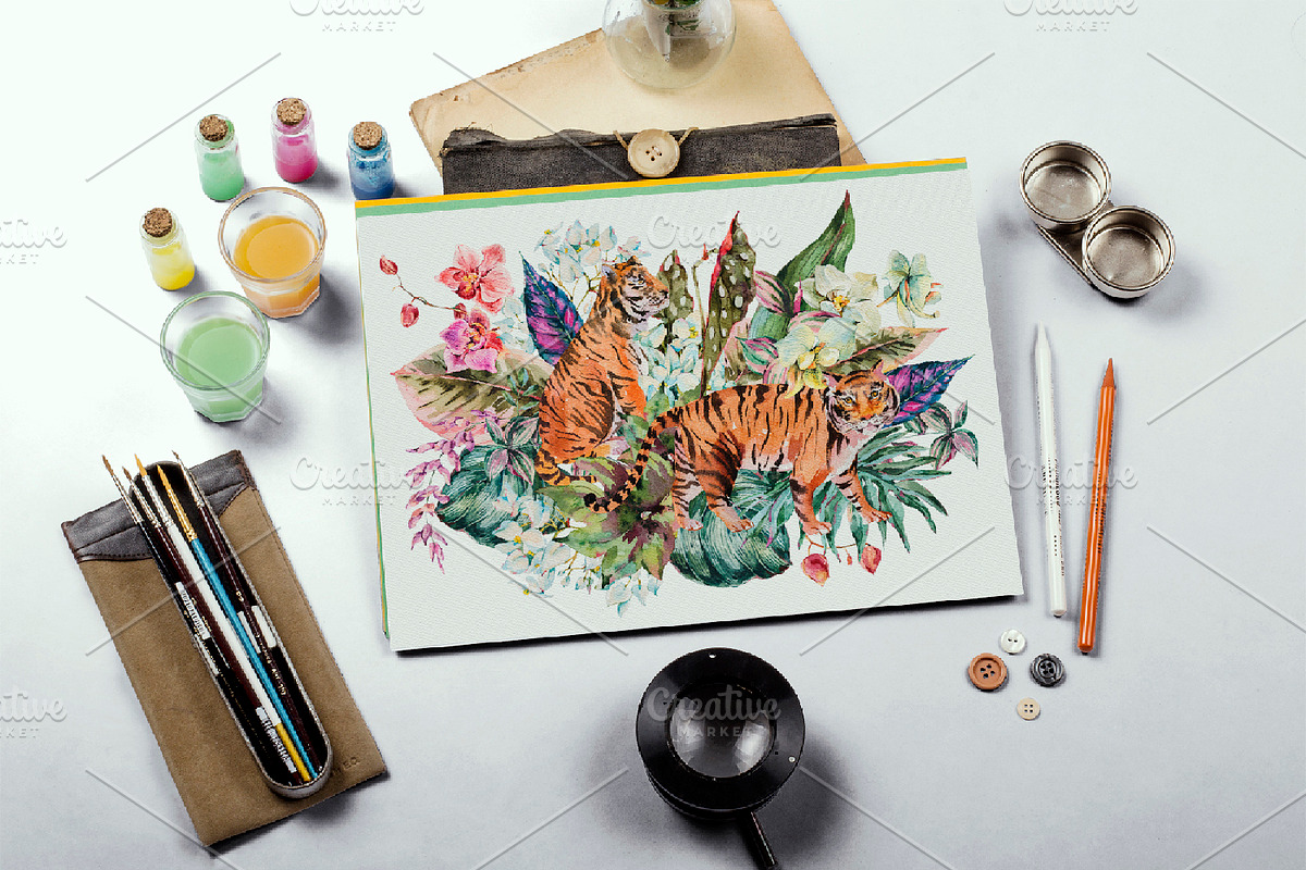 Tropical leaves graphic pack, an Illustration by Belusuab (Photo 10 of 16)