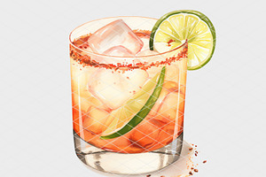 Spicy Paloma Cocktail Illustration