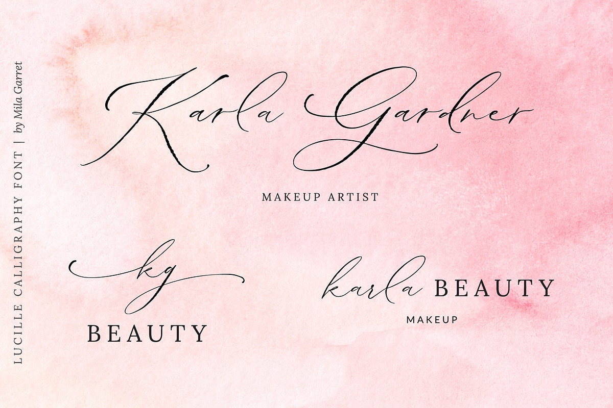 Lucille Wedding Calligraphy Font, a Script Font by Mila Garret (Photo 5 of 13)