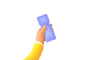 3d hand coupon. Arm hold paper, an Object Illustration by Stock-Smart-Start