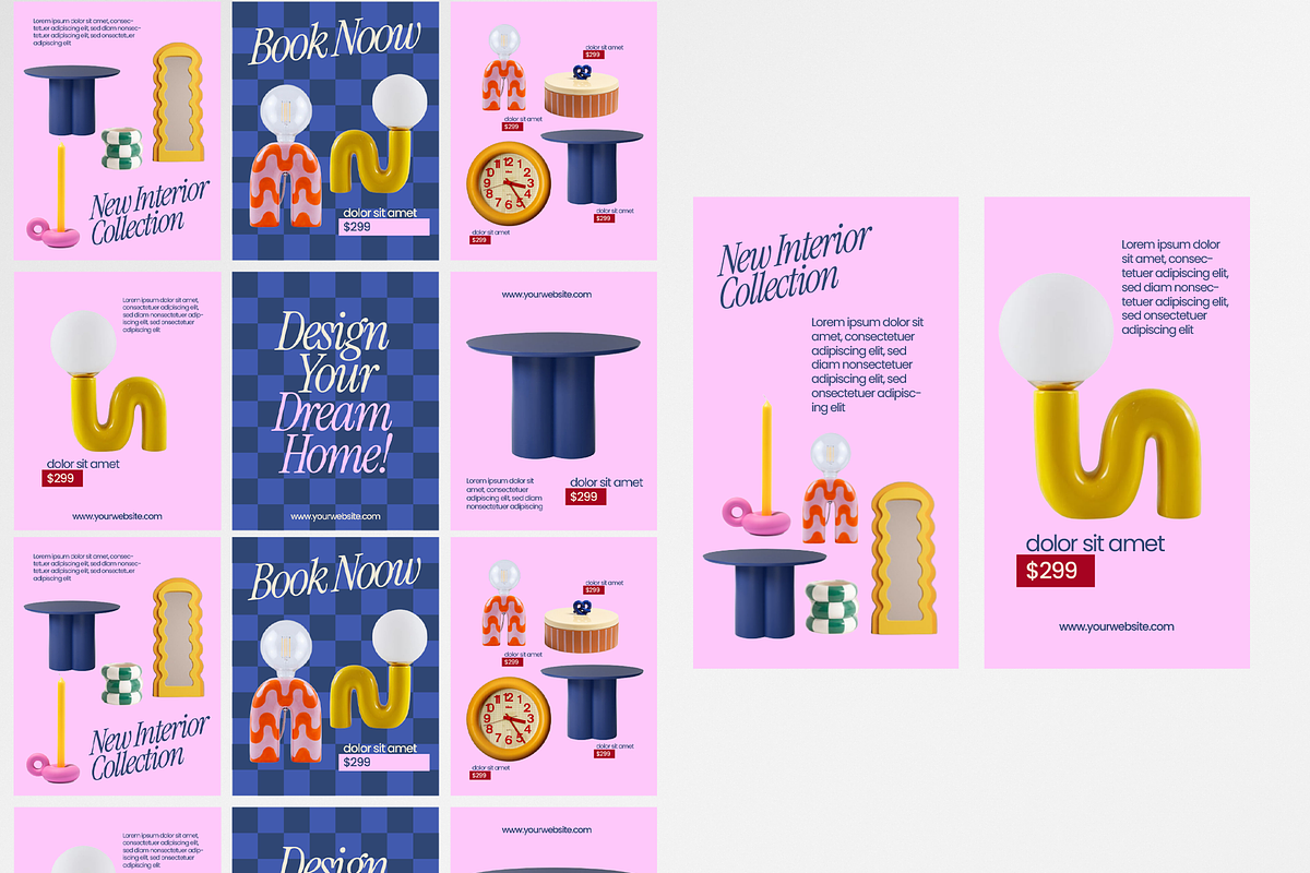 Interior Design Instagram Templates, a Social Media Template by GAZINEOGRAPHIC (Photo 5 of 6)