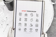 Stop Terrorism | 16 Thin Line Icons, an Outline Icon by Alex Blogoodf (Thumbnail 10 of 11)