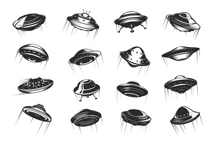 UFO flying saucers spaceship, an Illustration by Vector Tradition