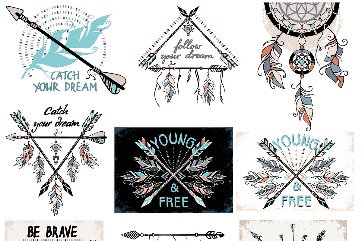 Tribal Vector Clipart. Boho set, a Decorative Illustration by Live line (Photo 2 of 14)