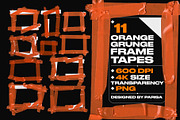 11 Orange Grunge Frame Tapes, a Texture Graphic by Parisa-Artstudio (Thumbnail 1 of 2)