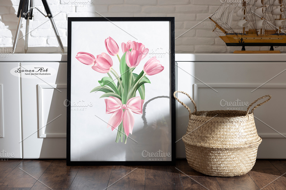 Tulips Clipart Set, a Seasonal Illustration by Leonaa art (Photo 4 of 8)