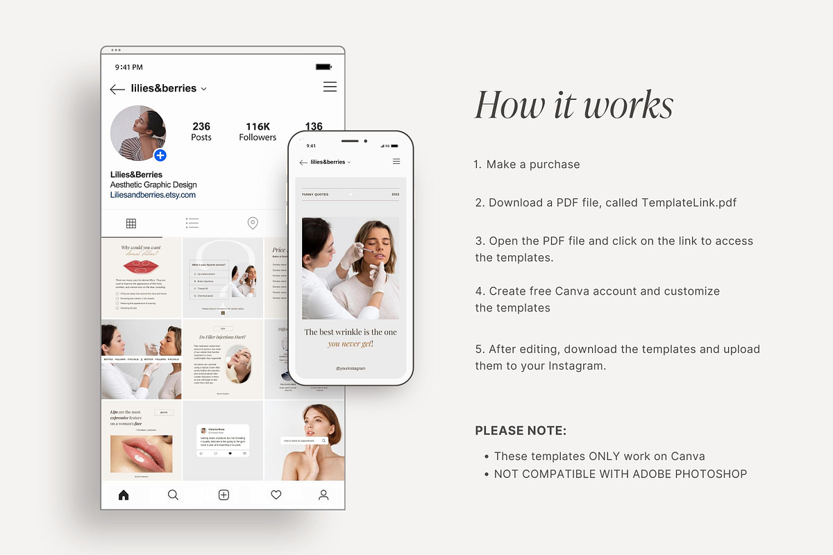 Nurse Injector Instagram templates, a Social Media Template by ...