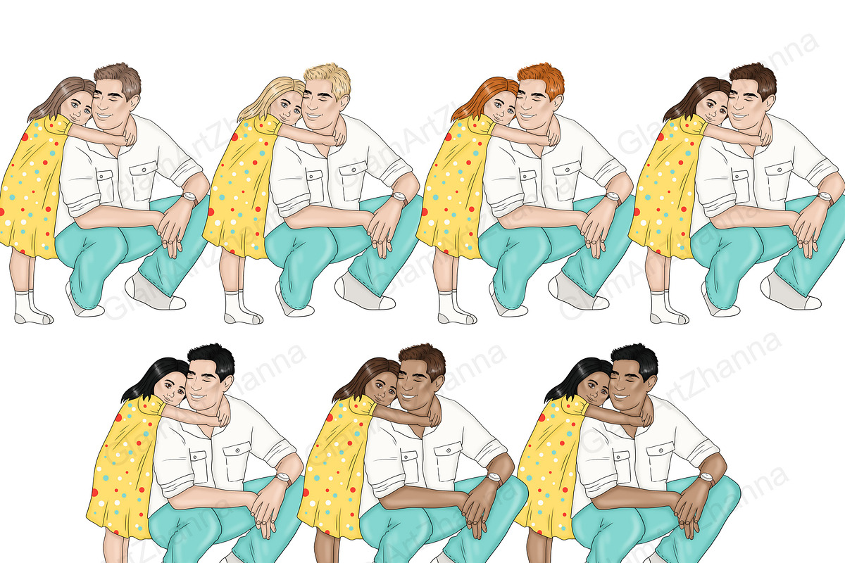 Fathers Day Clipart | Family Clipart, a Person Illustration by GlamArtZhanna (Photo 2 of 5)