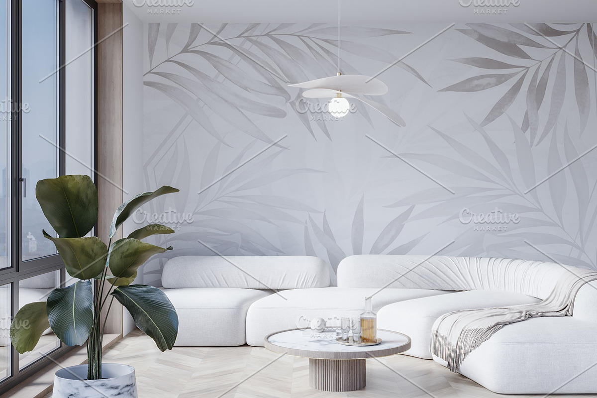 Wallpaper mockup Luxury living room, a Household Mockup by Hunny Badger (Photo 3 of 5)