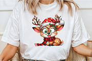 Funny Reindeer Christmas Clipart, an Illustration by Libby Wishes (Thumbnail 4 of 6)