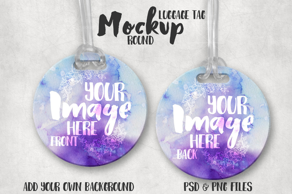 Round Luggage Tag Mockup, a Product Mockup by StyledProductMockups