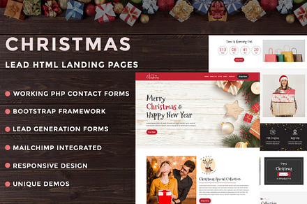 Christmas - Landing Page Template, a Landing Page Template by Pennyblack Templates