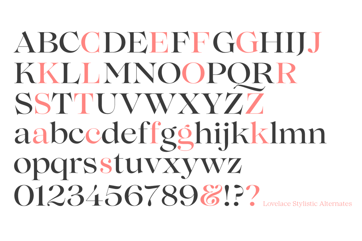 Lovelace - 30 fonts, a Serif Font by Zetafonts (Photo 8 of 15)