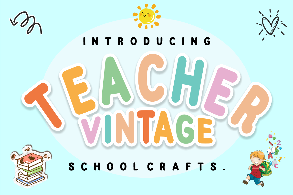Teacher Vintage - Playful Font, a Sans Serif Font by KiddoGlyphs Studio (Photo 1 of 5)