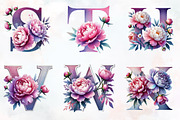 Pastel peony spring Alphabet clipart, an Illustration by RobertsArt (Thumbnail 6 of 7)