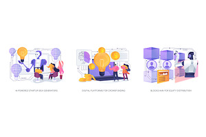 AI and Blockchain Business Solutions, a Technology Illustration by Visual Generation