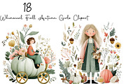 Whimsical Fall Autumn Girls Clipart, a Seasonal Illustration by DreamArtGraphic (Thumbnail 1 of 5)