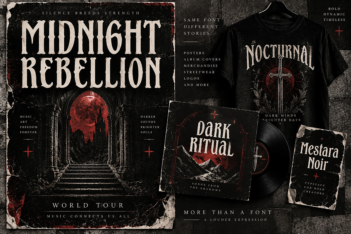 Mestara Noir, a Serif Font by Wow Magic (Photo 2 of 4)