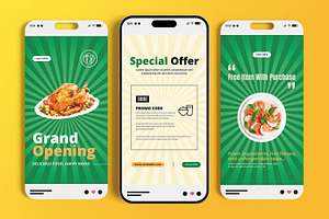 Food Social Media Story Post Set, a Social Media Template by MightyDesign