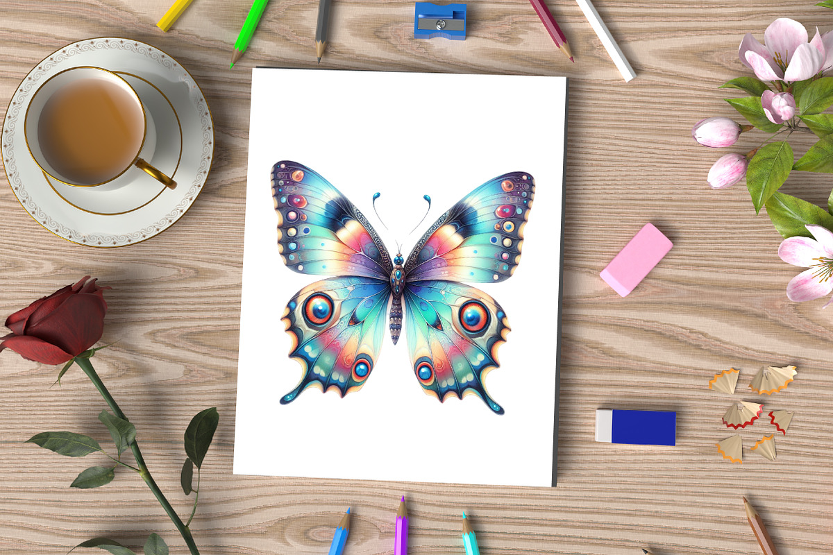 Watercolor Beautiful Butterfly PNG, an Illustration by CraftArtStudio (Photo 3 of 5)