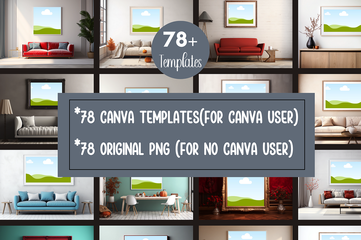 Horizontal Wall Art Canva Mockups, a Merchandise Mockup by LA Design (Photo 2 of 10)
