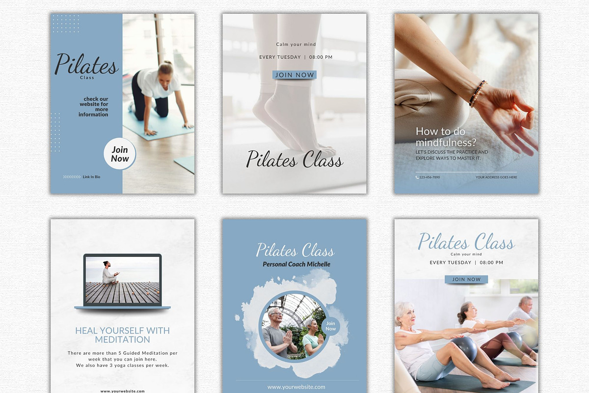60 Pilates Canva Templates, a Social Media Template by Talipic Designs (Photo 3 of 5)