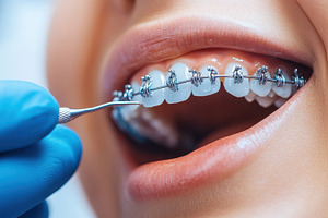 Close-up of orthodontic treatment wi, a Health & Medical Photo by Pixeness Studio