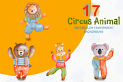 Watercolor Circus Clipart, Animals, an Animal Illustration by Apixsala (Thumbnail 4 of 14)