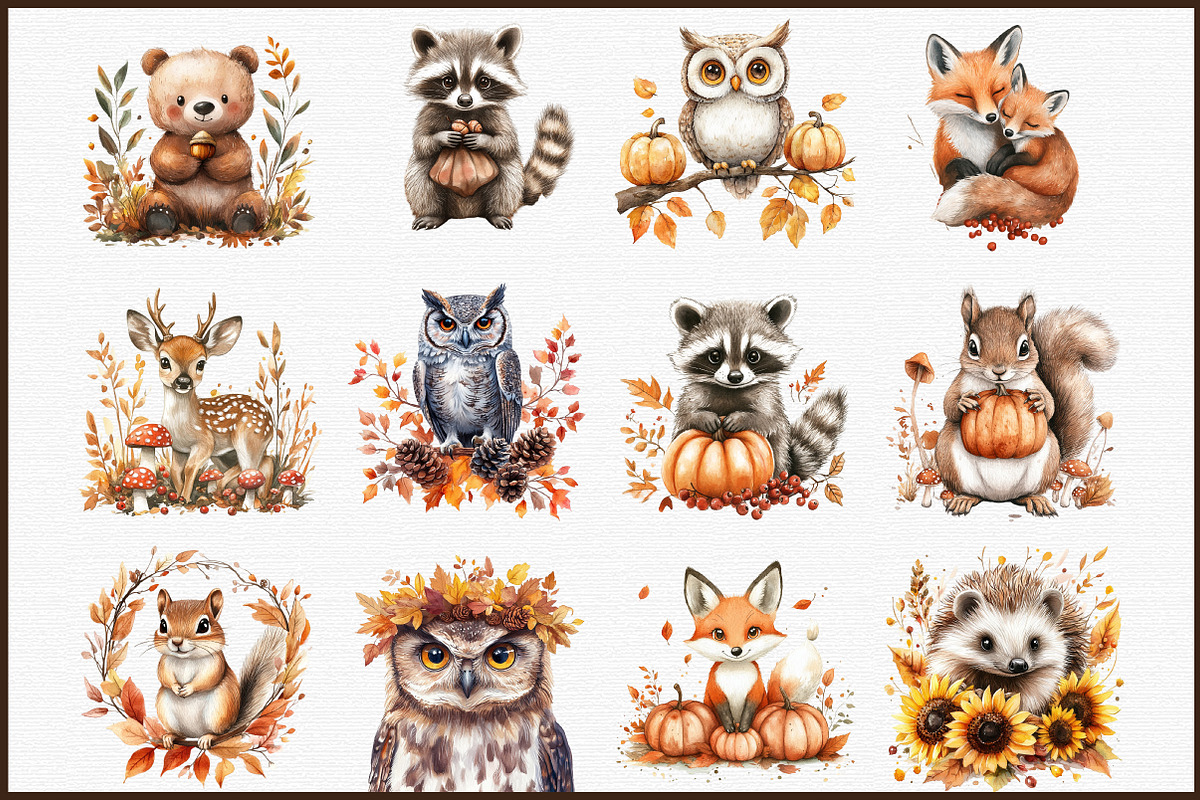 Autumn Forest Compositions Animals P, an Illustration by Sublimation Artist (Photo 3 of 6)