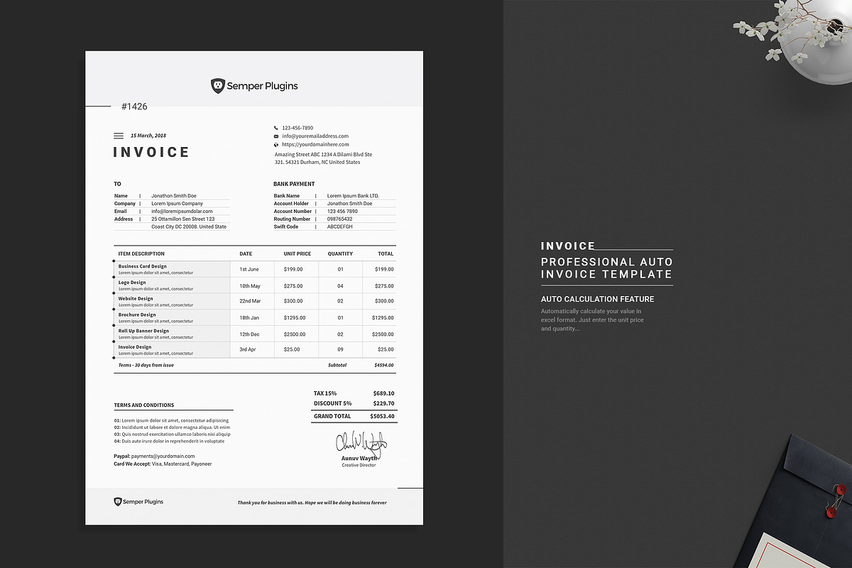 Invoice, a Stationery Template by Diverter (Photo 1 of 8)
