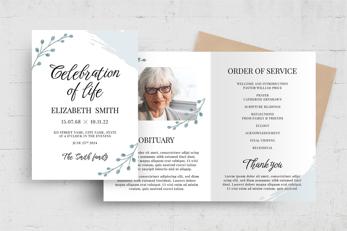 Simple Funeral Program Brochure, a Flyer Template by BrandPacks (Photo 1 of 8)
