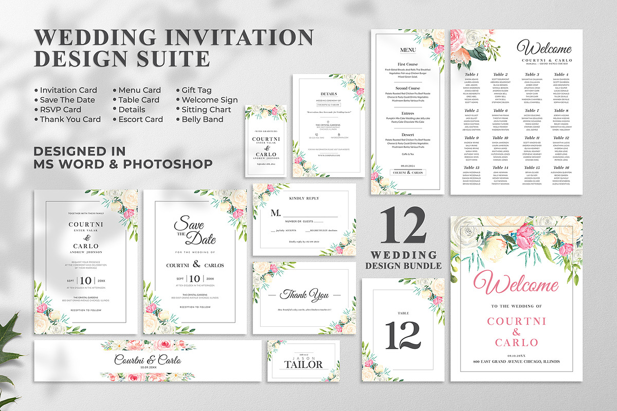 Canva Wedding Invitation Suite, an Invitation Template by ShineOnWedding (Photo 2 of 12)