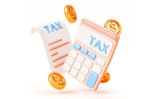 3d Tax Calculator Render Icon