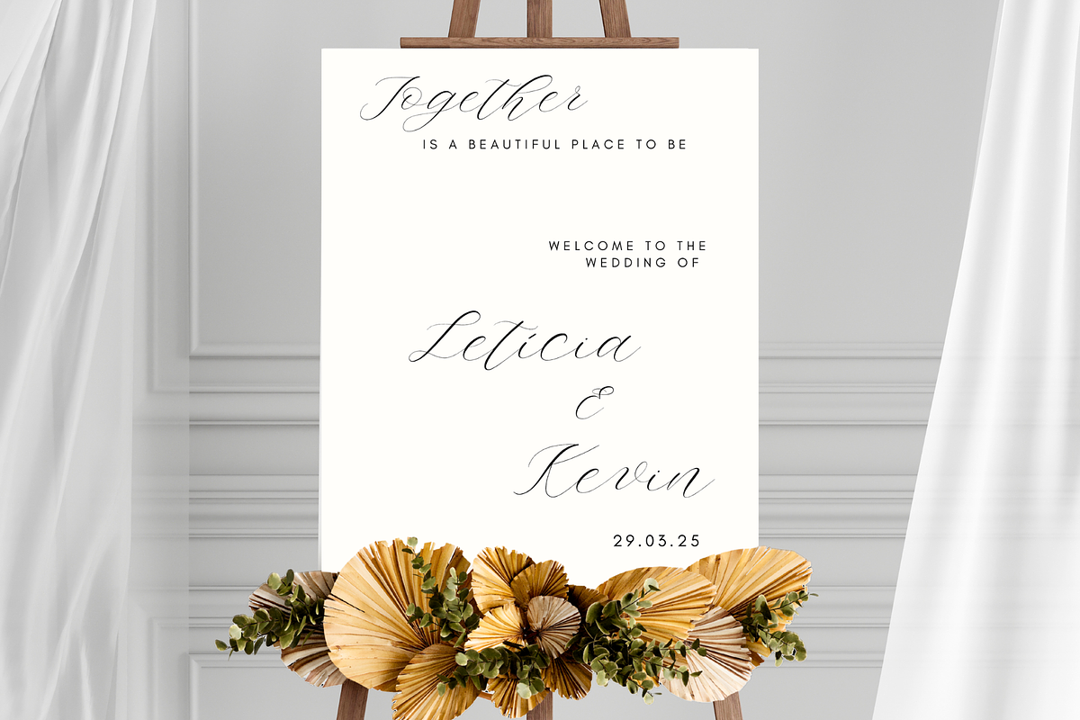Wedding Minimalist Welcome Sign, an Invitation Template by TheSimplySereneShop (Photo 3 of 9)