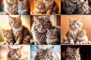 cat - mother and her baby, an Animal Photo by TatsianaSalauyova