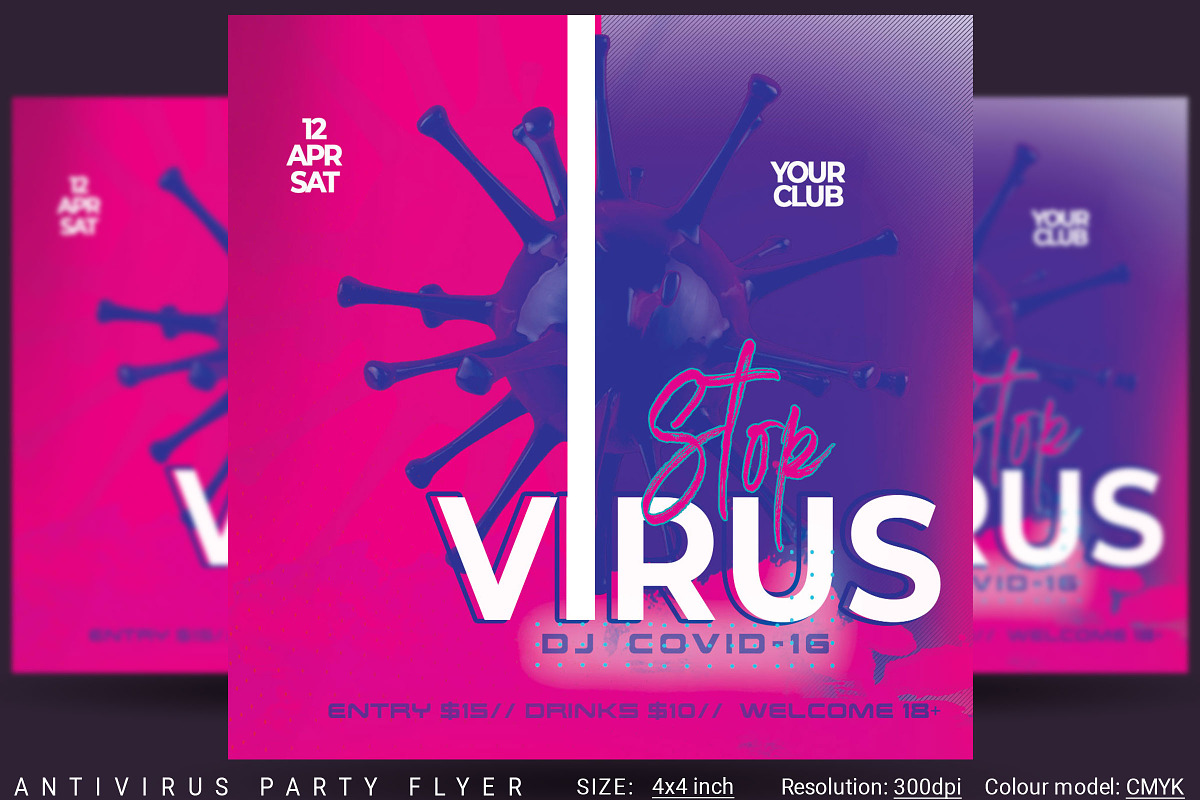 AntiVirus Party, a Flyer Template by Artolus