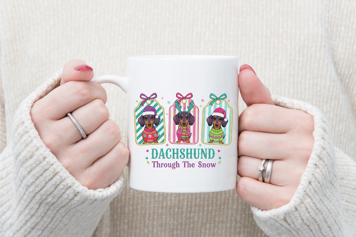 Dachshund Through the Snow,Christmas, an Illustration by designcity5 (Photo 5 of 8)