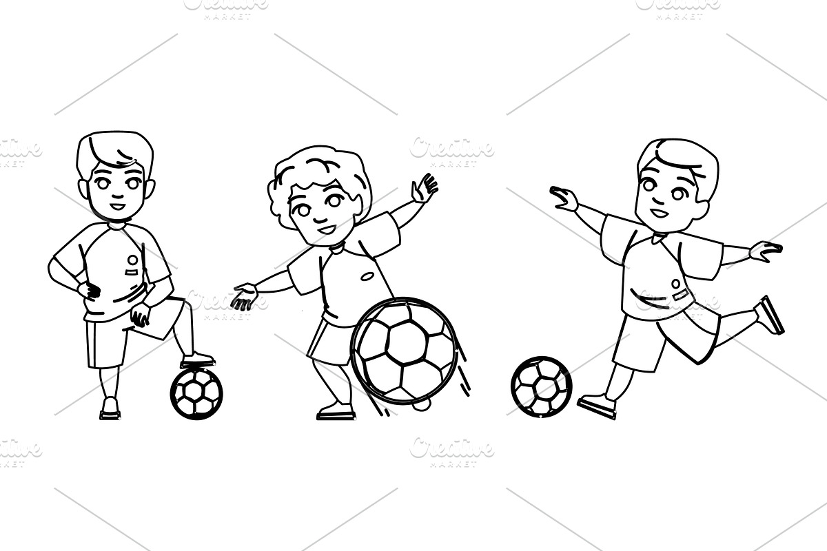 game soccer kid boy vector, a Person Illustration by pikepicture