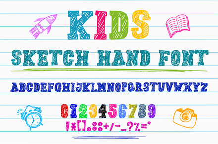 Kids Sketch Hand Font, a Script Font by OWPictures