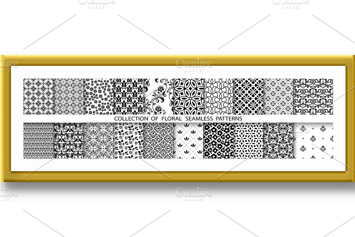 Geometric floral set of seamless, a Texture Illustration by RODINA (Photo 2 of 3)