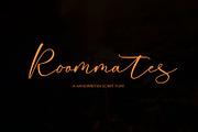 Roommates Script (Reguler & Slant), a Script Font by Jhoel Design (Thumbnail 1 of 16)