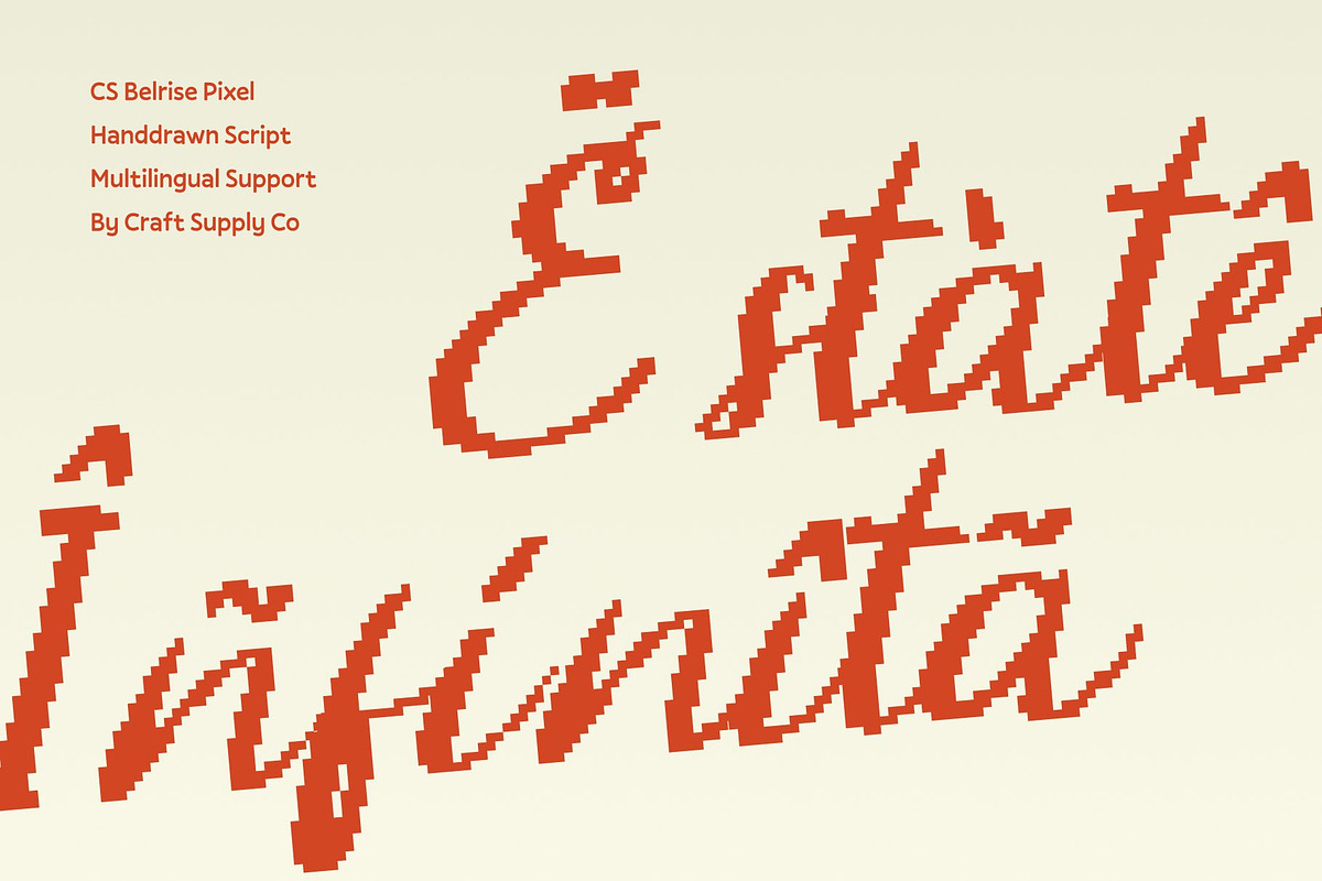 CS Belrise Pixel, a Script Font by Craft Supply Co. (Photo 7 of 8)