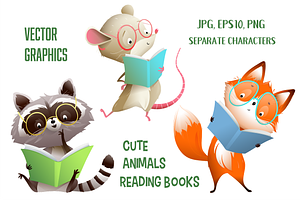 Cute Animals Reading Books for Kids