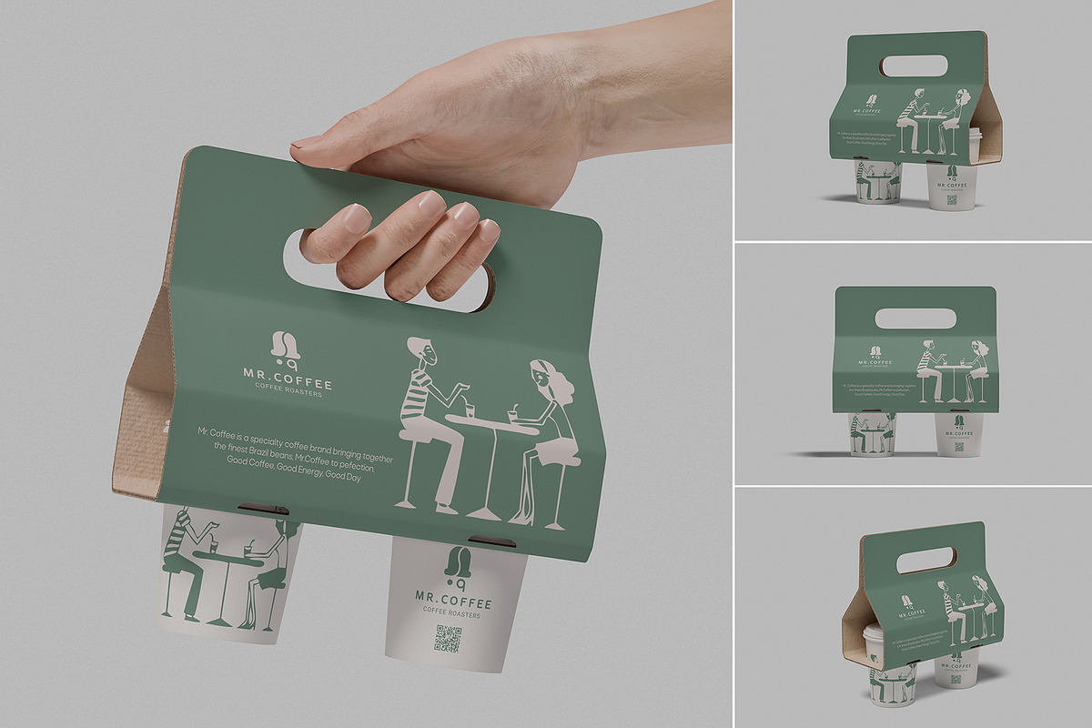 Holder Coffee Cup Mockup, a Packaging Mockup by Hokagata (Photo 5 of 6)